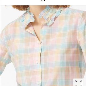 JCrew Ruffle Collar Button Down Blouse